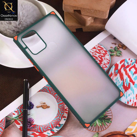 Infinix Hot 10 Cover - Green - Square Style Semi Tranparent Color Soft Frame Matte Hard Case