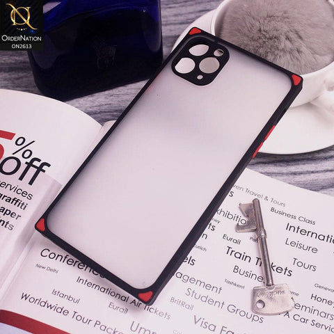 iPhone 12 Pro Cover - Black - Square Style Semi Tranparent Color Soft Frame Matte Hard Case