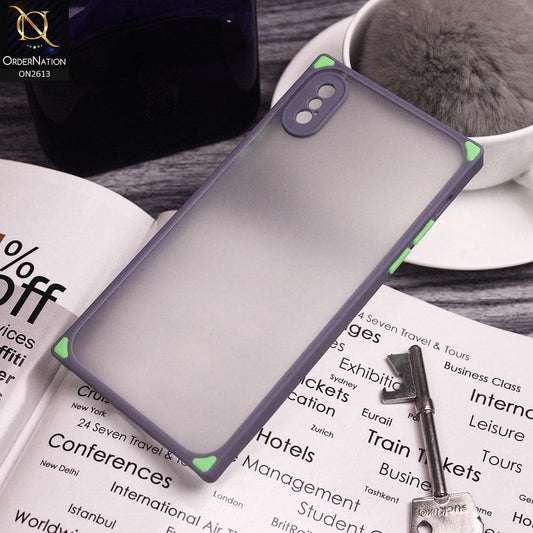 iPhone XS / X Cover - Gray - Square Style Semi Tranparent Color Soft Frame Matte Hard Case