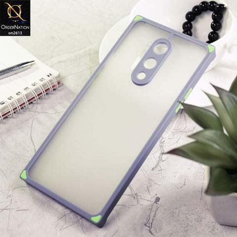 OnePlus 8 Pro Cover - Gray - Square Style Semi Tranparent Color Soft Frame Matte Hard Case