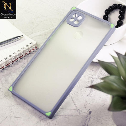 Xiaomi Redmi 9C Cover - Gray - Square Style Semi Tranparent Color Soft Frame Matte Hard Case