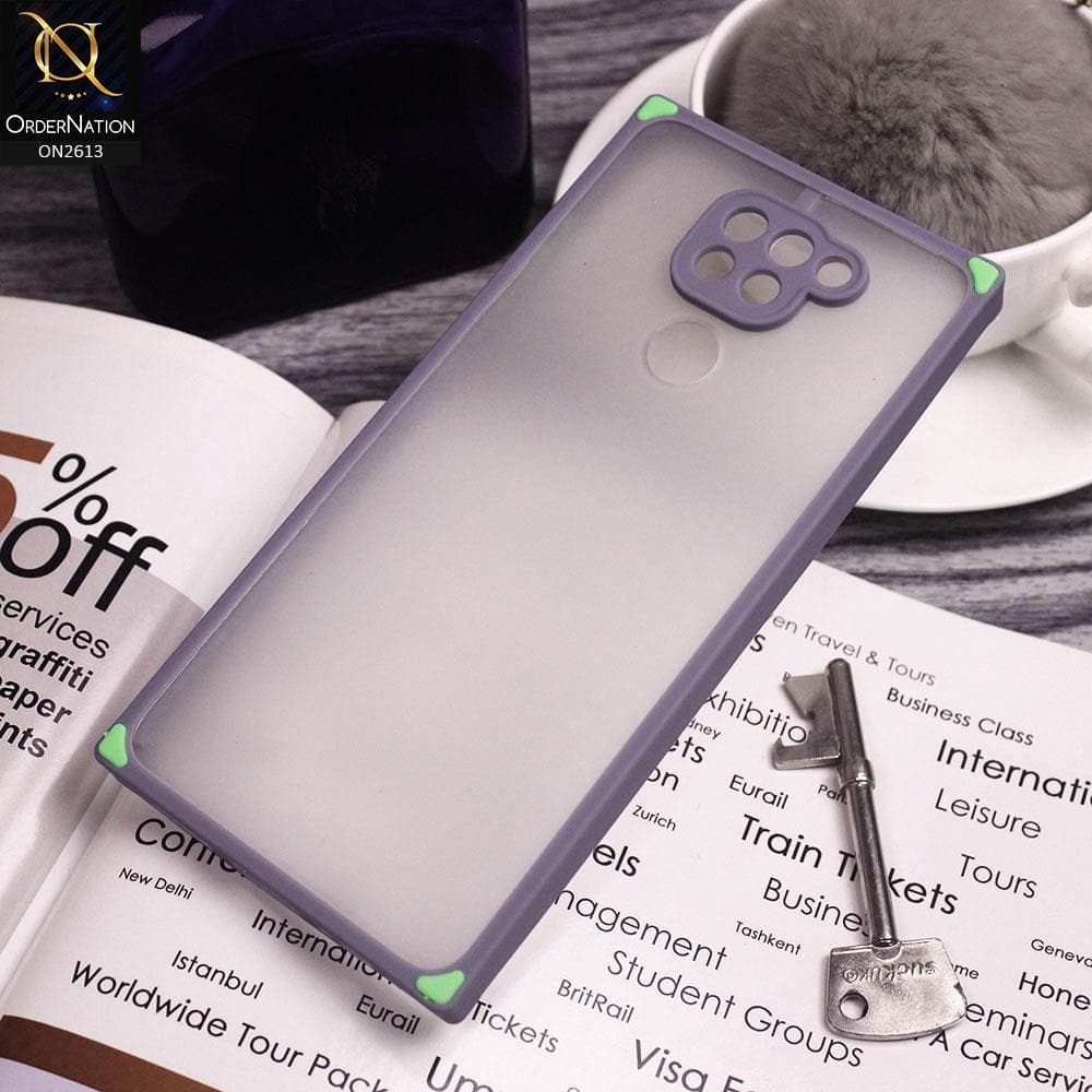 Xiaomi Redmi 10X 4G Cover - Gray - Square Style Semi Tranparent Color Soft Frame Matte Hard Case