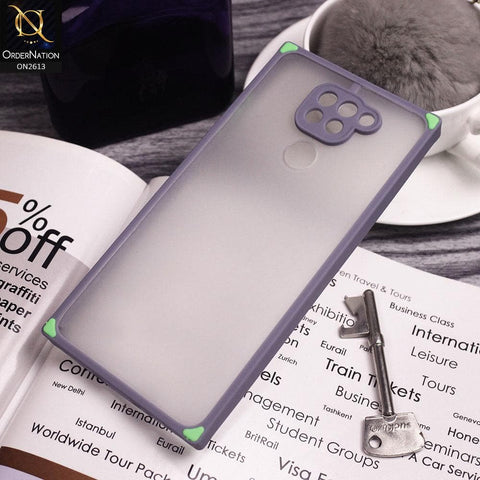 Xiaomi Redmi 10X 4G Cover - Gray - Square Style Semi Tranparent Color Soft Frame Matte Hard Case