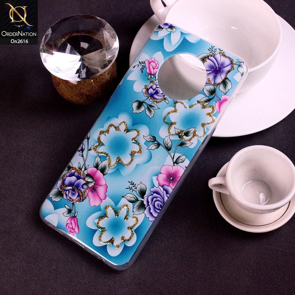 Infinix Note 7 Cover - Design 2 - Soft Flower Glitter Jell Case