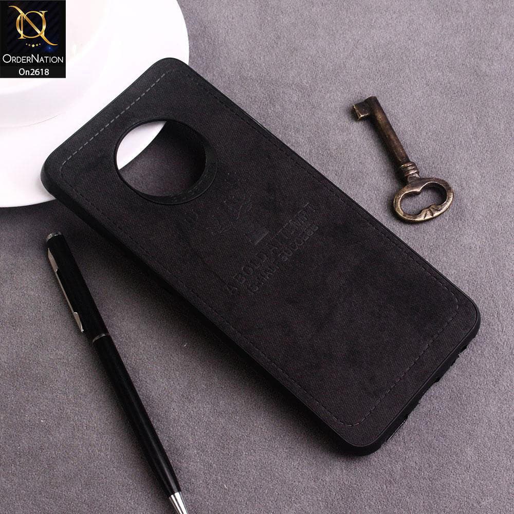 Infinix Note 7 Cover - Black - Stitched Jeans Fabric Texture Style Soft Case