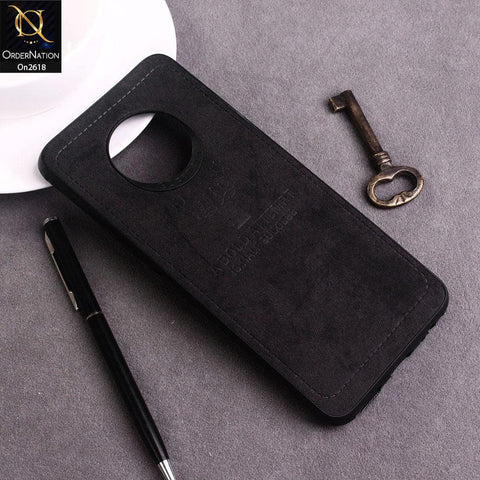 Infinix Note 7 Cover - Black - Stitched Jeans Fabric Texture Style Soft Case