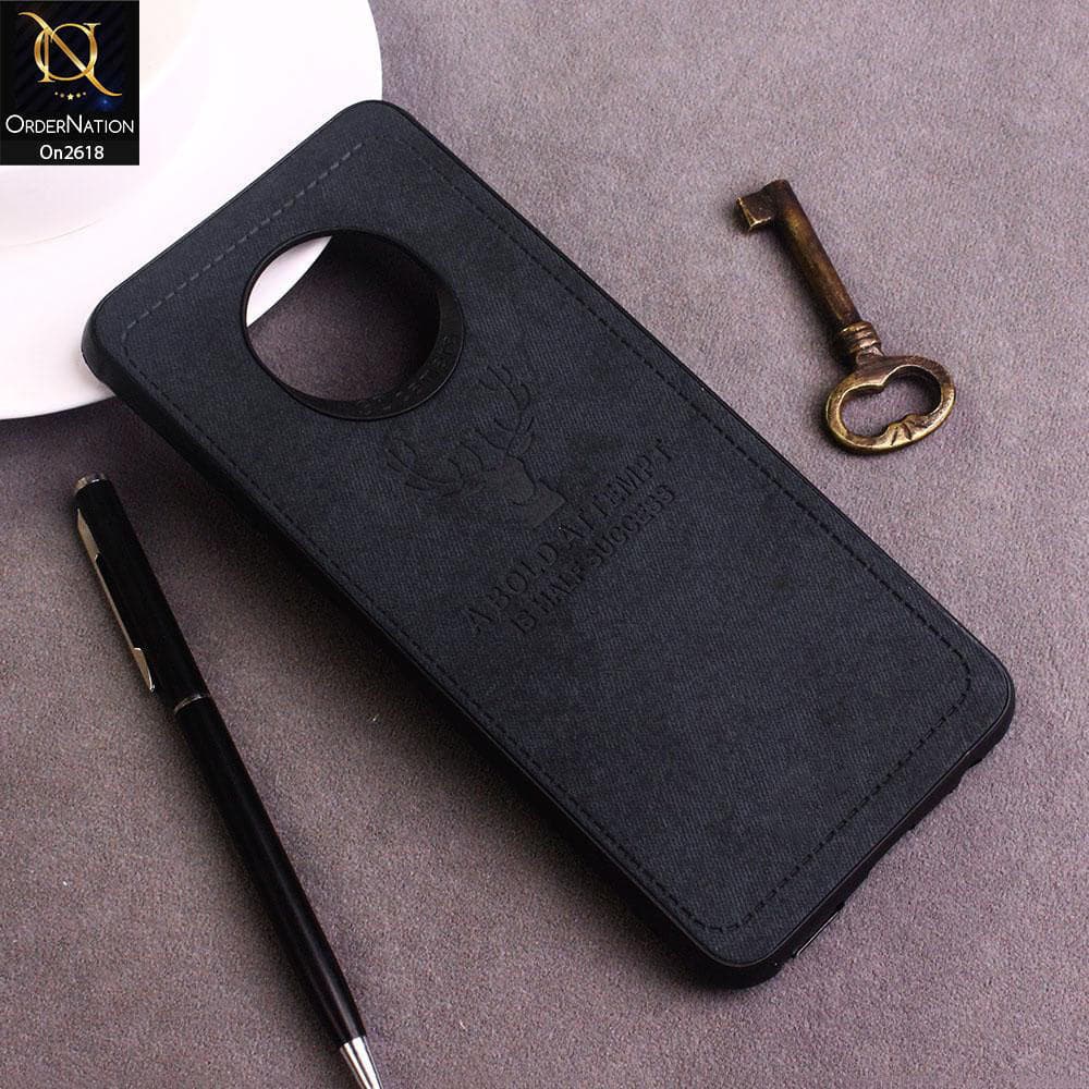 Infinix Note 7 Cover - Blue - Stitched Jeans Fabric Texture Style Soft Case