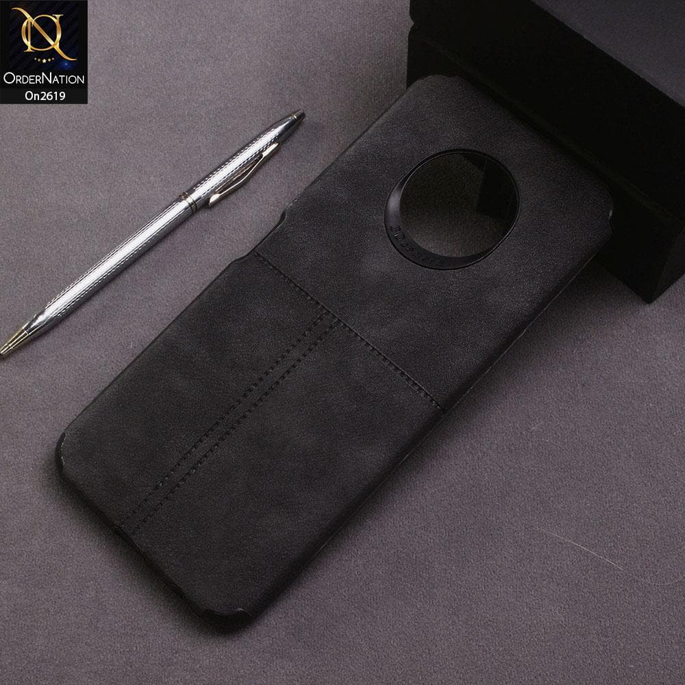 Infinix Note 7 Cover - Black - New Leather Texture Soft Cases