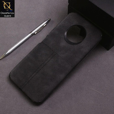 Infinix Note 7 Cover - Black - New Leather Texture Soft Cases
