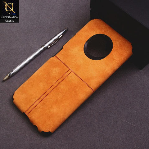 Infinix Note 7 Cover - Orange - New Leather Texture Soft Cases