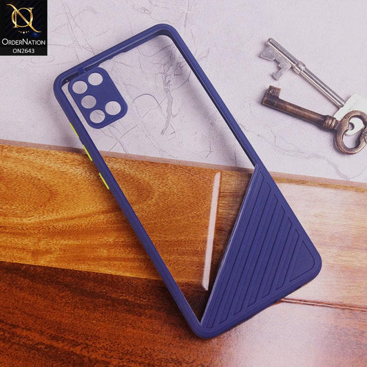 Samsung Galaxy A21s Cover - Blue - New Stylish Dual Touch Transparent Soft Triangle Case