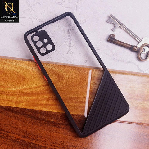 Samsung Galaxy A51 Cover - Black - New Stylish Dual Touch Transparent Soft Triangle Case