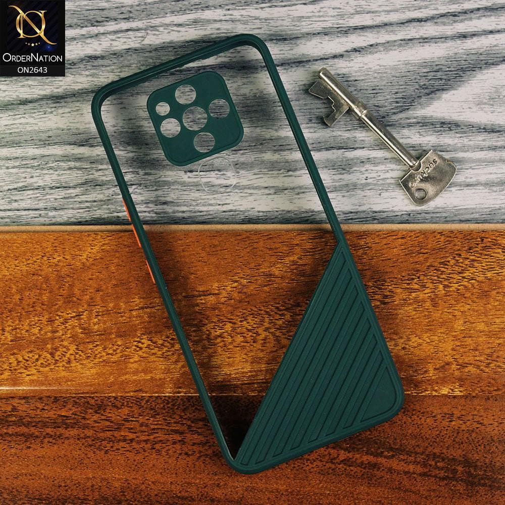 Tecno Camon 16 Pro Cover - Green - New Stylish Dual Touch Transparent Soft Triangle Case