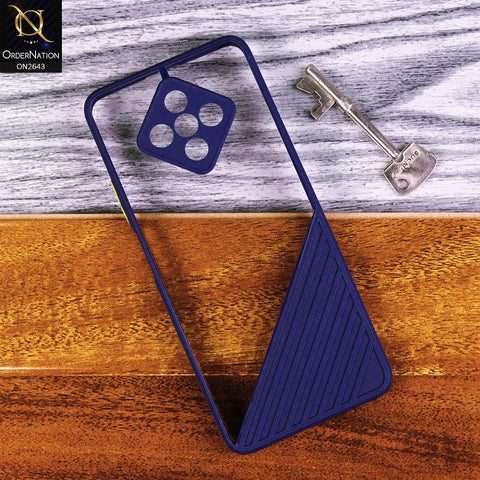 Infinix Zero 8 Cover - Blue - New Stylish Dual Touch Transparent Soft Triangle Case