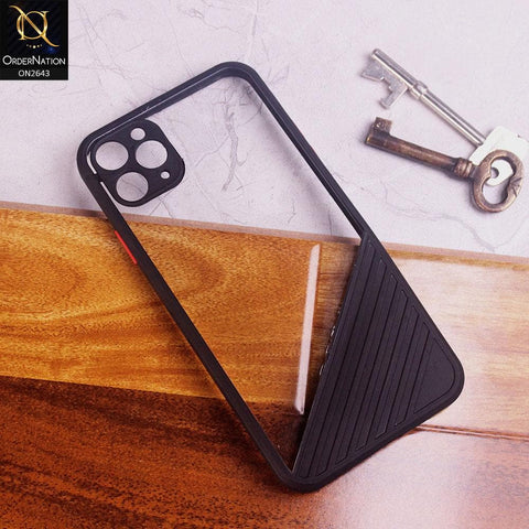 iPhone 11 Pro Cover - Black - New Stylish Dual Touch Transparent Soft Triangle Case