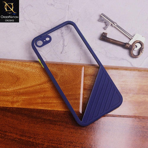 iPhone 6S / 6 Cover - Blue - New Stylish Dual Touch Transparent Soft Triangle Case