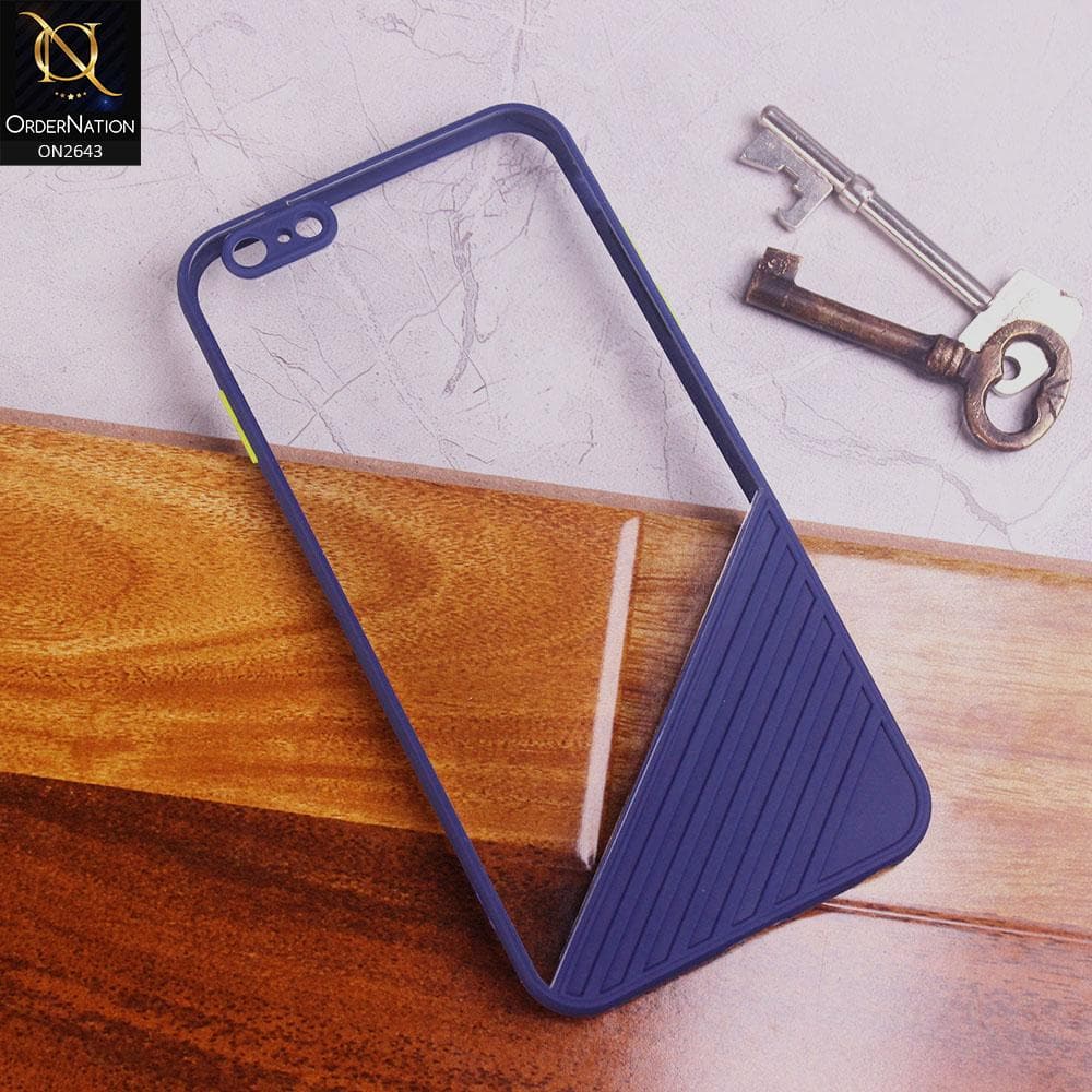 iPhone 6s Plus / 6 Plus Cover - Blue - New Stylish Dual Touch Transparent Soft Triangle Case