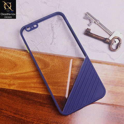 iPhone 6s Plus / 6 Plus Cover - Blue - New Stylish Dual Touch Transparent Soft Triangle Case