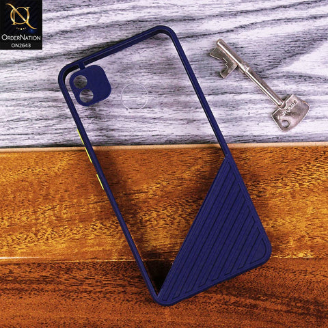 Tecno Pop 4 Cover - Blue - New Stylish Dual Touch Transparent Soft Triangle Case