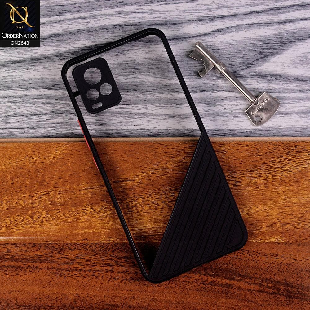 Vivo V20 SE Cover - Black - New Stylish Dual Touch Transparent Soft Triangle Case