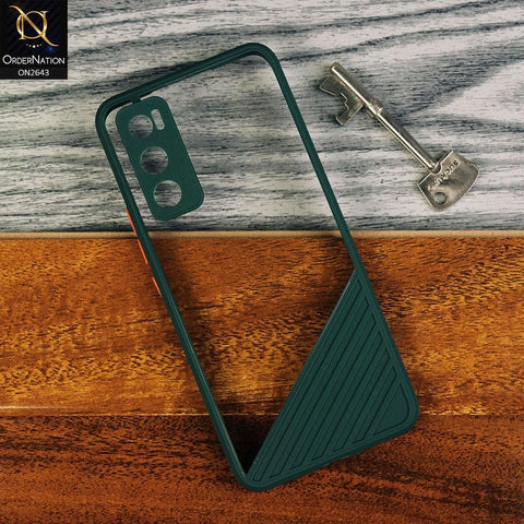 Vivo V20 SE Cover - Green - New Stylish Dual Touch Transparent Soft Triangle Case
