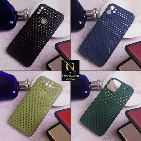 iPhone 11 Pro Cover - Light Green - Cooling Breathing Mesh Soft Rubber Feel Phone Case