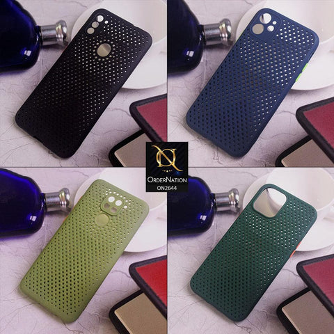 iPhone 6s Plus / 6 Plus Cover - Dark Green - Cooling Breathing Mesh Soft Rubber Feel Phone Case