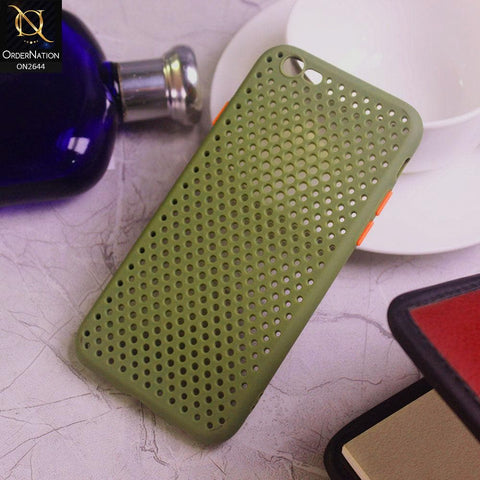iPhone 6S / 6 Cover - Light Green - Cooling Breathing Mesh Soft Rubber Feel Phone Case