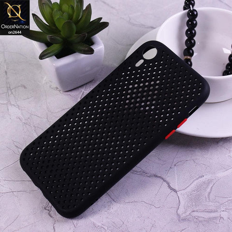 iPhone XR Cover - Black - Cooling Breathing Mesh Soft Rubber Feel Phone Case