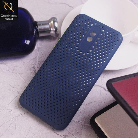 Xiaomi Redmi 8A Cover - Blue - Cooling Breathing Mesh Soft Rubber Feel Phone Case