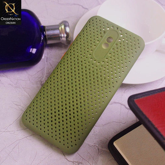 Xiaomi Redmi 8A Cover - Light Green - Cooling Breathing Mesh Soft Rubber Feel Phone Case