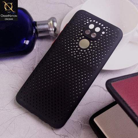 Xiaomi Redmi Note 9 Cover - Black - Cooling Breathing Mesh Soft Rubber Feel Phone Case