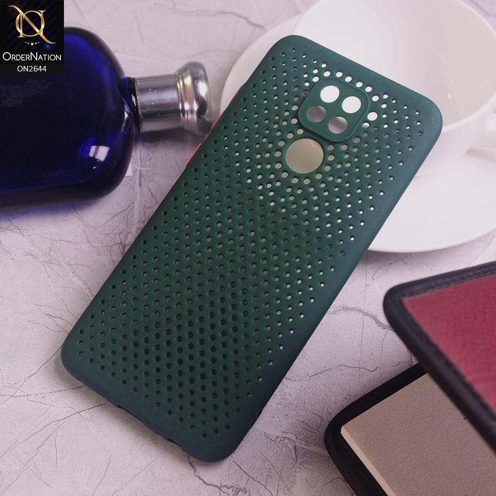 Xiaomi Redmi 10X 4G Cover - Dark Green - Cooling Breathing Mesh Soft Rubber Feel Phone Case