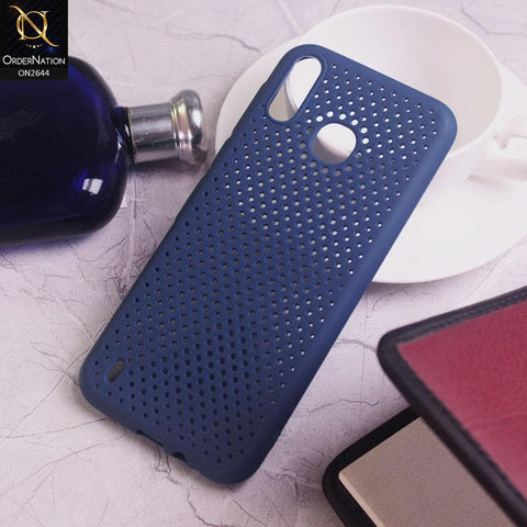 Infinix Smart 4 Cover - Blue - Cooling Breathing Mesh Soft Rubber Feel Phone Case