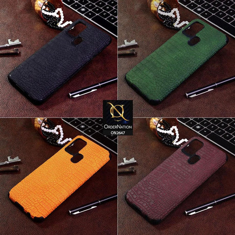 Oppo A11k Cover - Green - New Crocks Texture Synthetic Leather Soft TPU Case