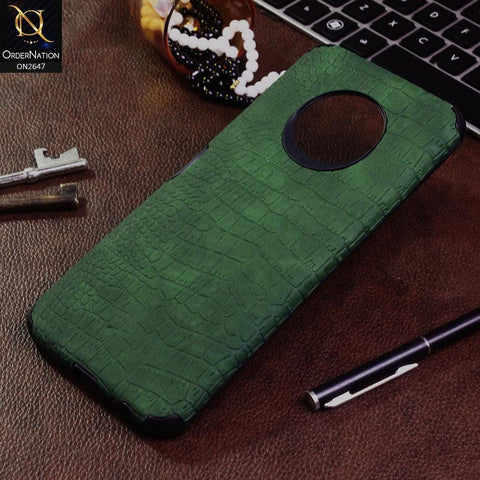 Infinix Note 7 Cover - Green - New Crocks Texture Synthetic Leather Soft TPU Case