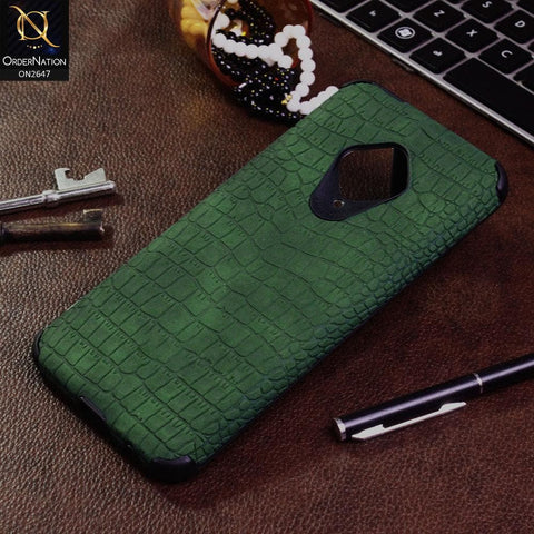 Vivo S1 Pro Cover - Green - New Crocks Texture Synthetic Leather Soft TPU Case