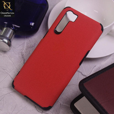 Oppo A91 Cover - Red - Jeans Texture 3D Camera Soft Tpu Case