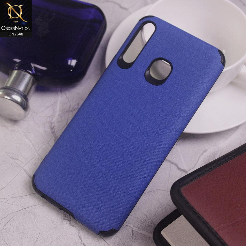 Tecno Spark 4 Cover - Blue - Jeans Texture 3D Camera Soft Tpu Case
