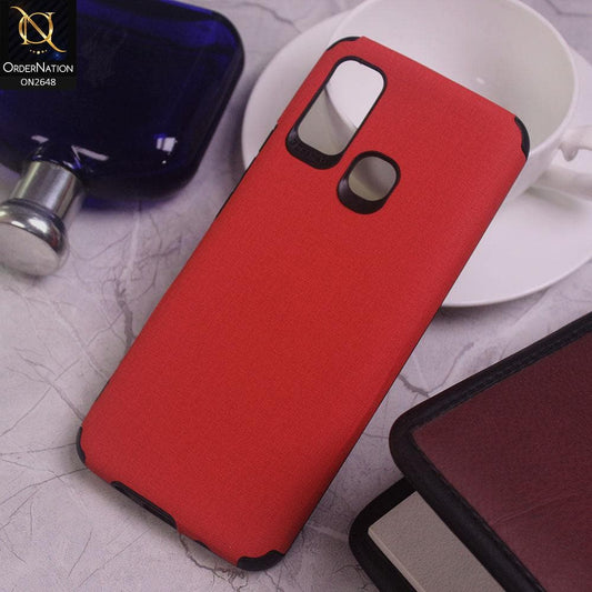 Infinix Hot 9 Play Cover - Red - Jeans Texture 3D Camera Soft Tpu Case