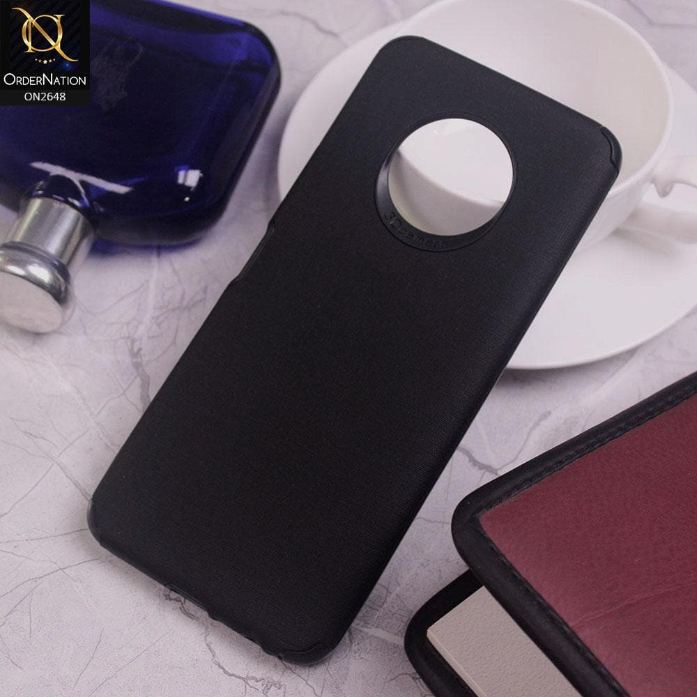 Infinix Note 7 Cover - Black - Jeans Texture 3D Camera Soft Tpu Case