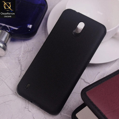 Nokia C1 Cover - Black - Jeans Texture 3D Camera Soft Tpu Case