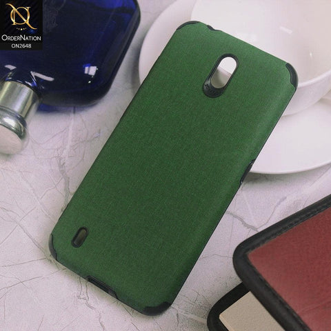 Nokia C1 Cover - Green - Jeans Texture 3D Camera Soft Tpu Case
