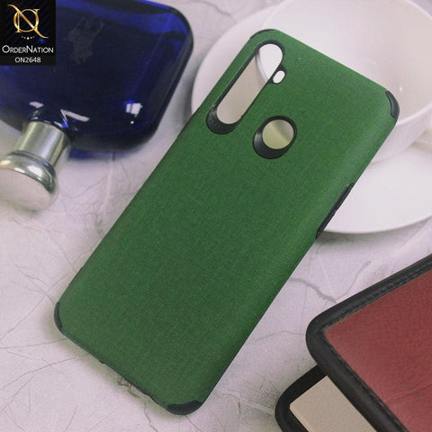 Realme 5s Cover - Green - Jeans Texture 3D Camera Soft Tpu Case