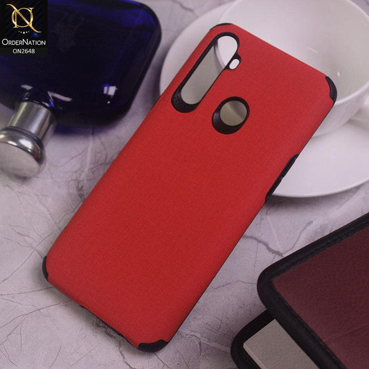 Realme 5s Cover - Red - Jeans Texture 3D Camera Soft Tpu Case
