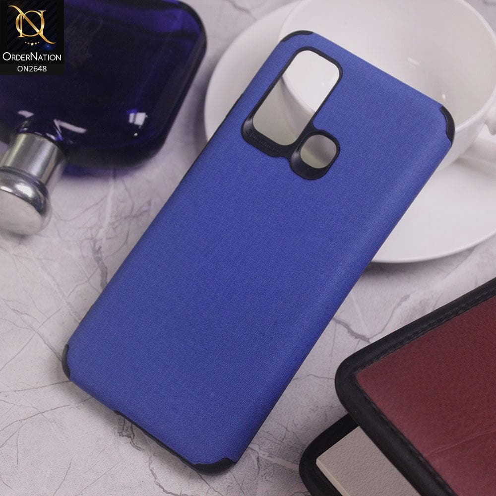 Vivo Y30 Cover - Blue - Jeans Texture 3D Camera Soft Tpu Case