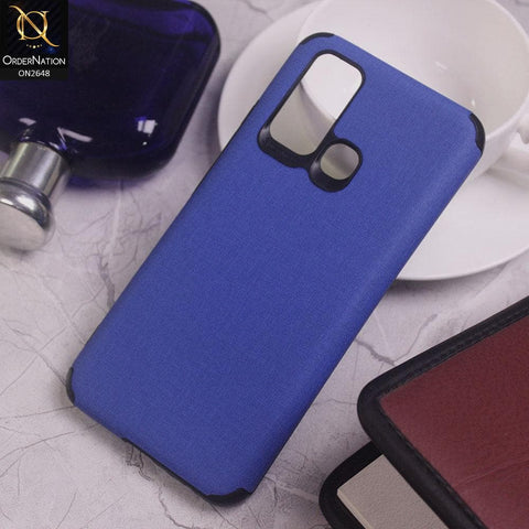 Vivo Y30 Cover - Blue - Jeans Texture 3D Camera Soft Tpu Case