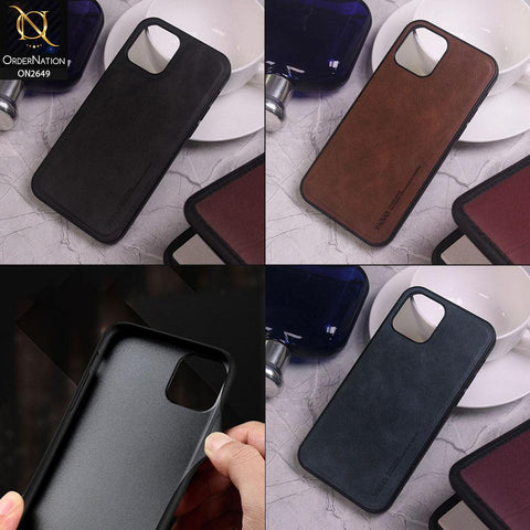 iPhone 12 Mini Cover - Black - Elegant Leather X-level Texture Case