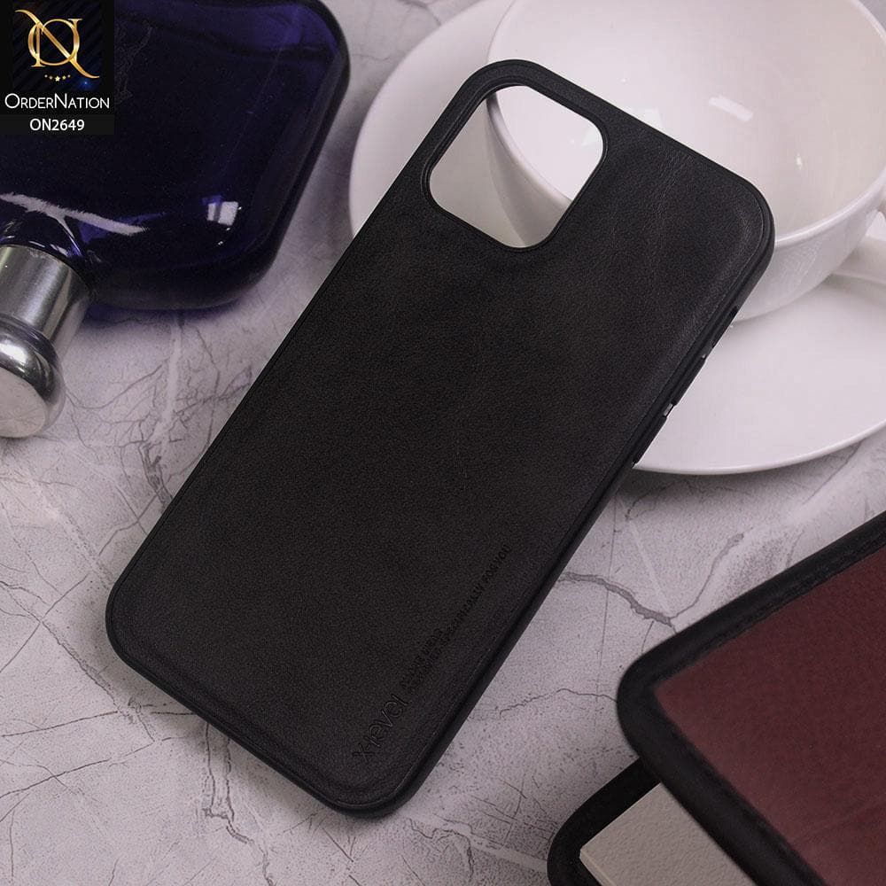 iPhone 12 Mini Cover - Black - Elegant Leather X-level Texture Case
