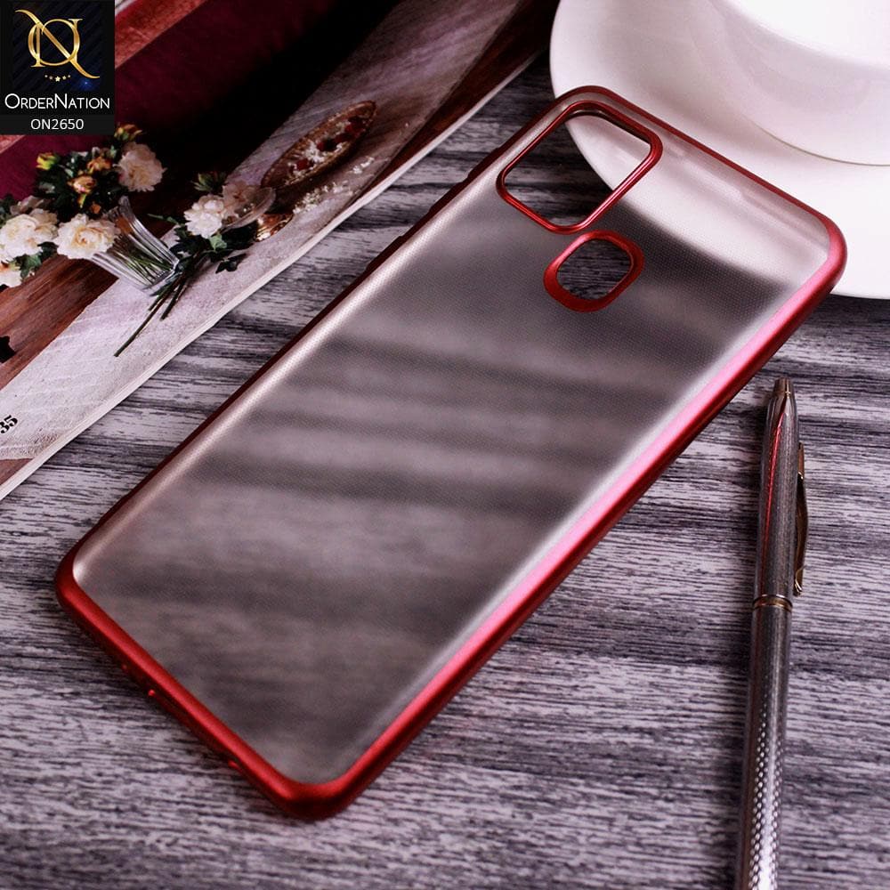 Samsung Galaxy A21s Cover - Red - Matte Colors Look Semi Transparent Soft Case